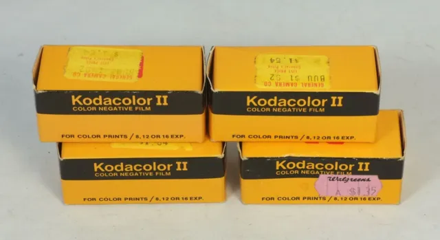 4 rollos vintage Kodak Kodacolor II color caducado 127 película