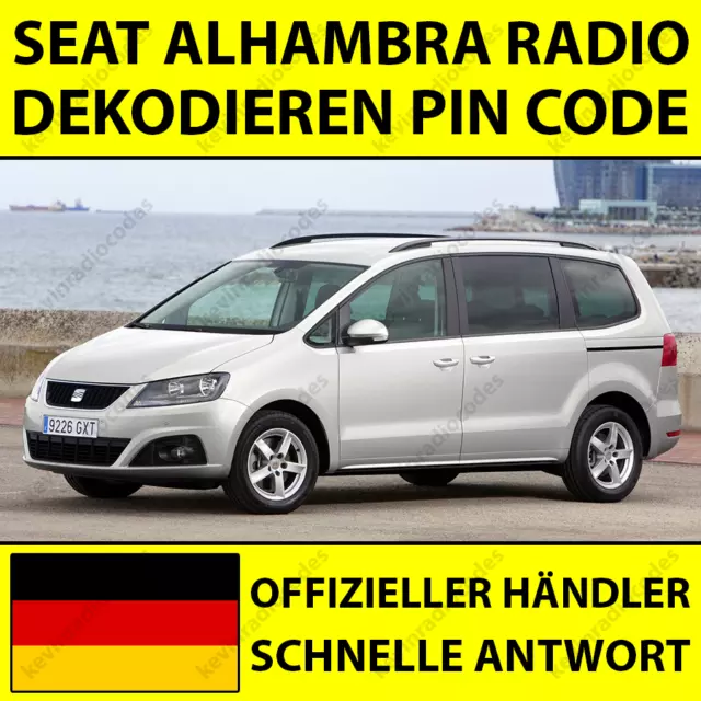 ✅Seat Alhambra Radio Dekodieren Pin Code Rns 315 Rcd 200 Navigation System✅