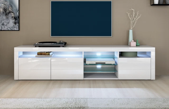 Wunderbar Lowboard Weiss Hochglanz 200 Cm Bild