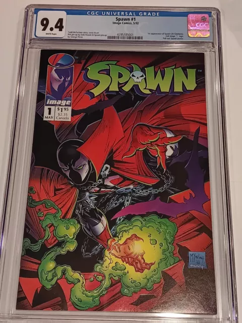 Spawn #1 1992 CGC 9.4 - 1st Appearance Spawn McFarlane Image Comics White Pages