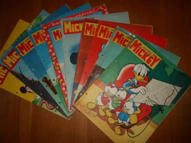 Le Journal De Mickey Lot De 10 N°250 A 259 An 1957 Bon Etat Complet Avec Bons