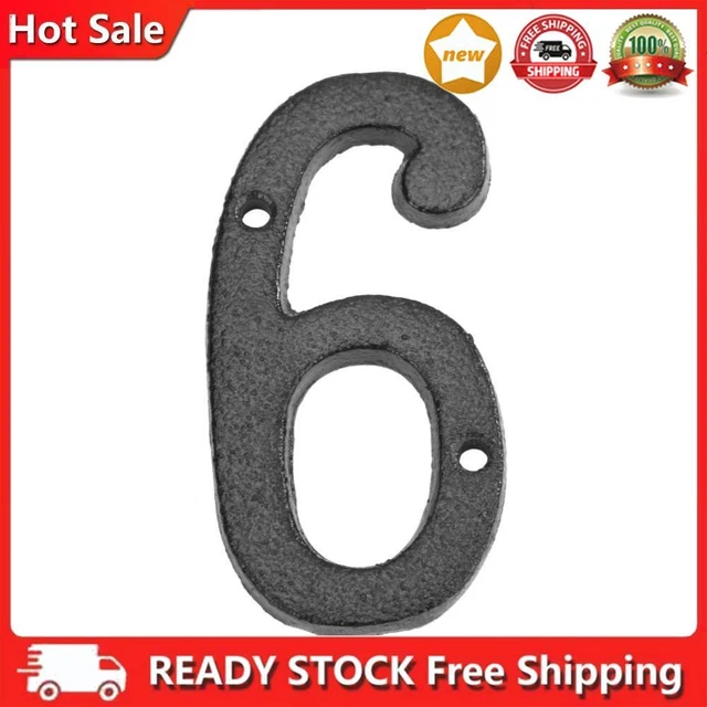 Metal Digital Number Cast Iron House Sign Doorplate DIY Cafe Wall Decor (6)