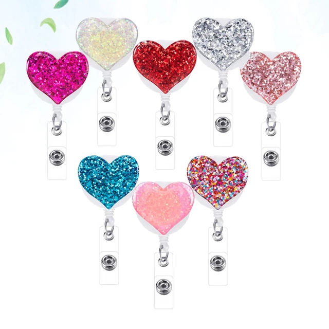 12 Stück Krankenschwester Abzeichenhalter Shiny Strass Herzform