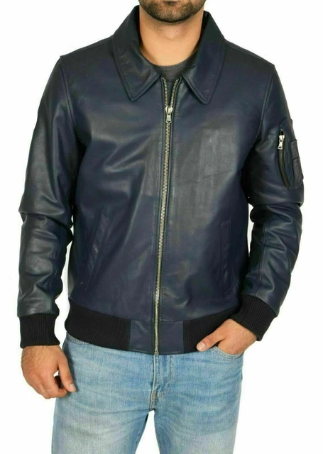 Blouson Cuir Agneau HUGO BOSS Taille 54 Neuf Avec étiquettes - Style Moto - Noir