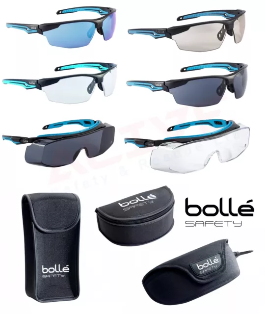 Bolle Tryon Safety Glasses Anti-Scratch & Anti-Fog Lens /// Polyester Case Pouch