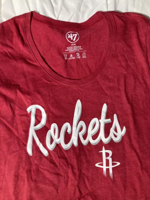 Houston Rockets T-Shirt Womens Medium Red ‘47 Brand NBA Basketball Short Sleeve 2