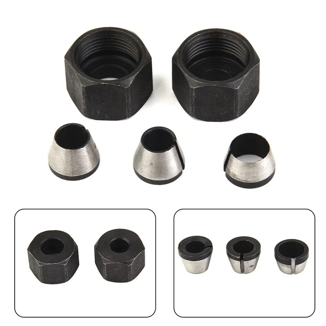 1/4 Trimmer Collet Chuck Router Bit Set Engraving Trimming Machine Carbon- 5pcs