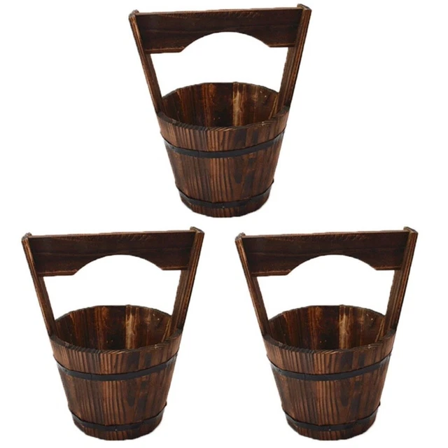 3 stücke Kreative Eimer Form Blumentopf Zaun Ornament Pflanze Display Pot für
