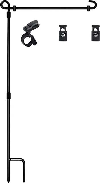 HOOSUN Garden Flag Stand, Premium Garden Flag Pole Holder Metal Powder-Coated We