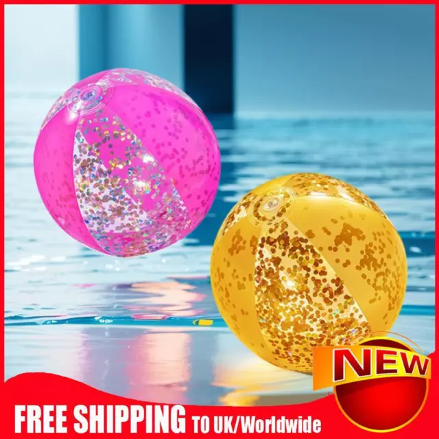 41cm Inflatable Glitter Beach Ball PVC Water Play Sequin Ball for Adult Children