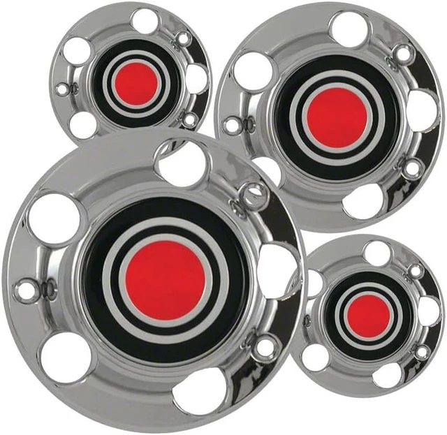 Ford Wheel Center Caps 4-Piece Chrome Wheel Hub Center Caps For 1980