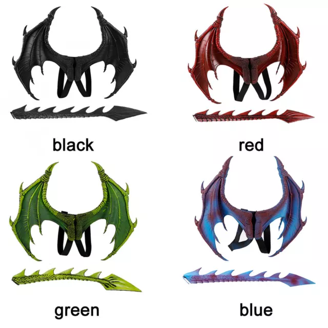 Halloween Masquerade Dragon Wings Tail Cosplay Costumes Devil Demon Fancy Dress