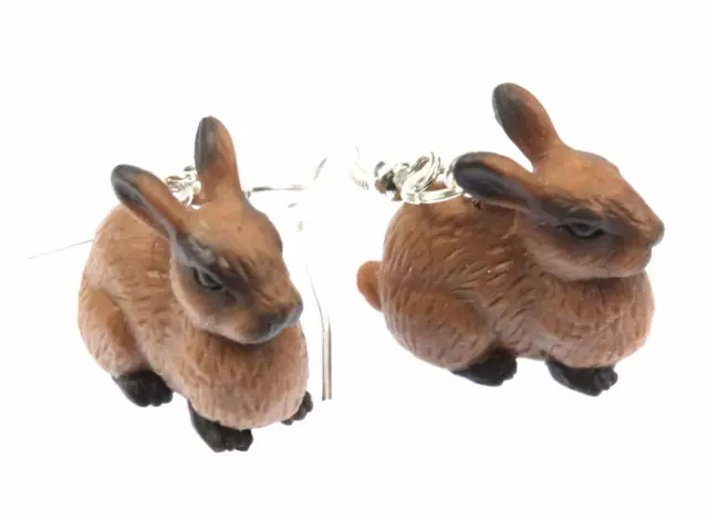 Conejo Pendientes Kaninchenohrringe Liebre Miniblings de Pascua Braun Goma