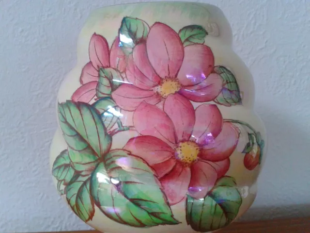 Vintage Maling Newcastle 'Dahlia' Lustre Ware Spiral Goblet Vase 1950's 2