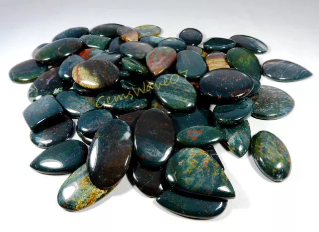 Natural Green Red Bloodstone Cabochon Designer Gemstone Wholesale Lot 2