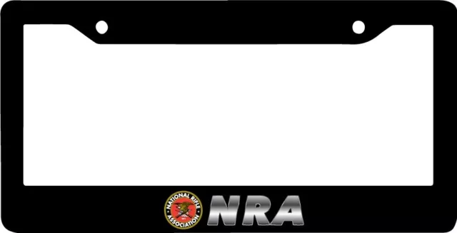 NRA 2ND SECOND AMENDMENT RIFLE GUN MOLON LABE USA Black License Plate Frame NEW