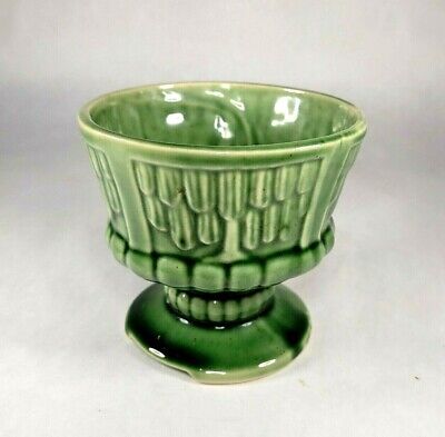 Vintage Celadon Green Floral Vase Small Mid Century Ceramic Planter