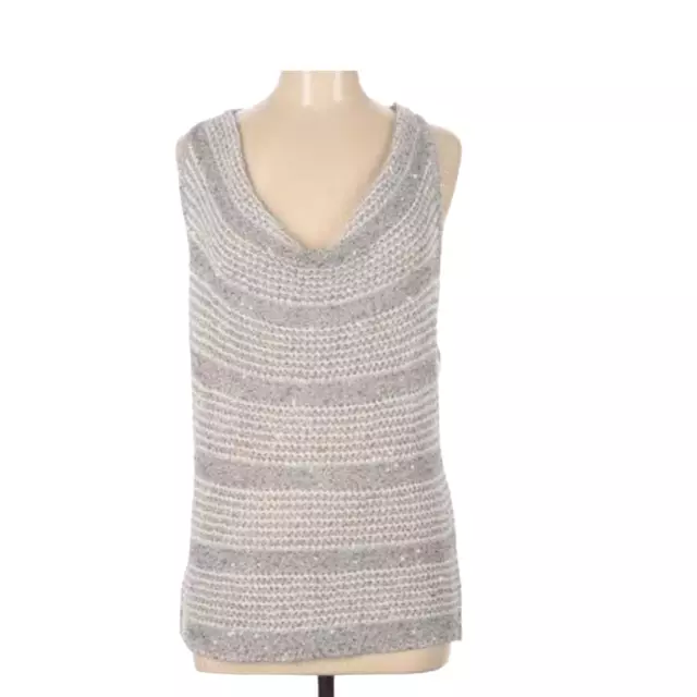 NWT INC International Concepts Sequin Sleeveless Knit  Cowl Neck Top XS