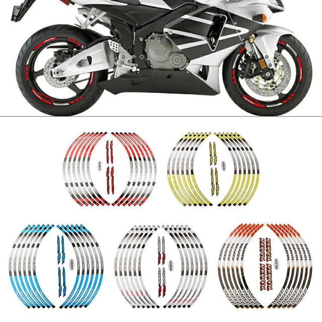 Motorcycle Rim Stripes Wheel Decals Tape Stickers For HONDA REPSOL HRC CBR RR hs