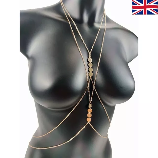 Body Shiny Tassel Birkini Belly Chain Body Chain Jewellery Rhinestone Gift UK*