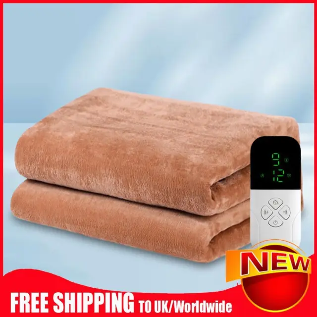 EU Single Flannel Heating Blanket Lap Blanket Quickly Heated Blanket (Brown 2)