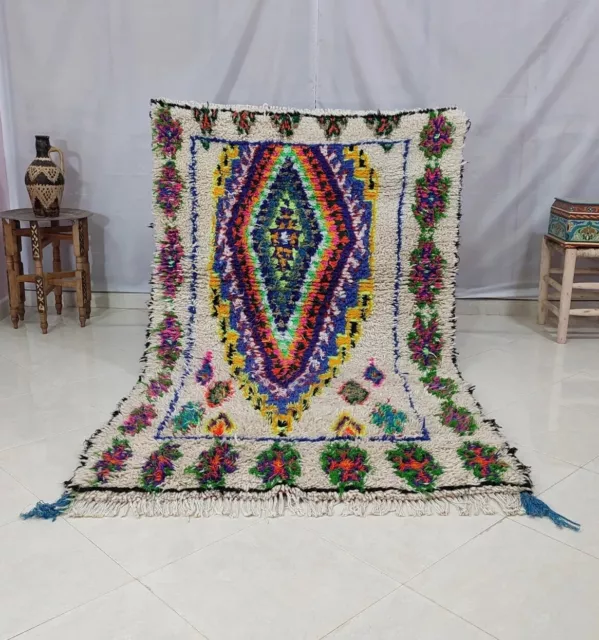 Moroccan berber carpet, Beni Ouarain, handmade , Moroccan craft rug unique
