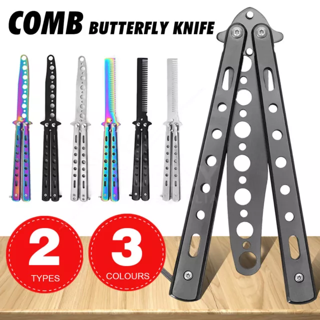 CSGO Butterfly Balisong Comb knife Metal Folding Practice Training Tool