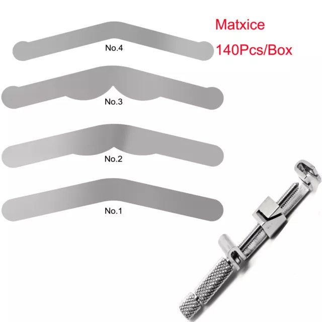 144 Pcs/Pack Dental Stainless Steel Tofflemire Matrix Bands Universal 4 Types