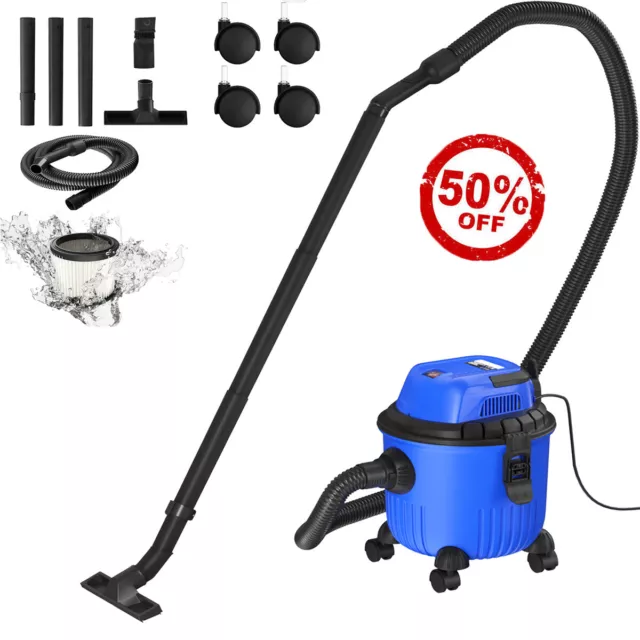 Heavy Duty Wet & Dry Vacuum Cleaner Wheeled 15 Litres 3500W Hose Tools