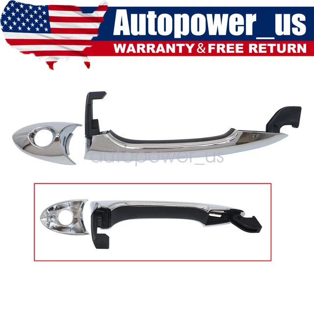 Exterior Door Handle For 2011-2015 Hyundai Sonata Front Driver Chrome Plastic