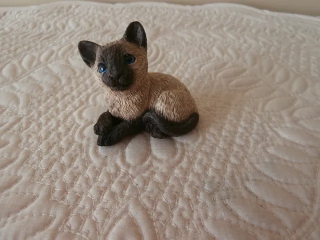 Cute Vintage 1988~Stone Critter Siamese Cat Kitten~United Design Corp.~Ex. Con.