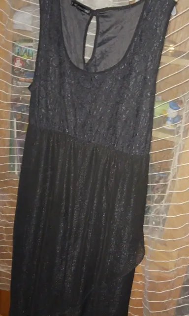 Maurices black -high low shimmering dress 3X Plus Shimmer Glitter