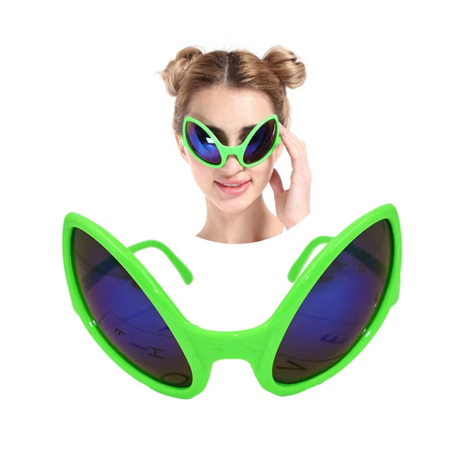 AGONEIR Alien Sonnenbrille Lustig | Party Brille Accessoire | Themenparty Zubehör