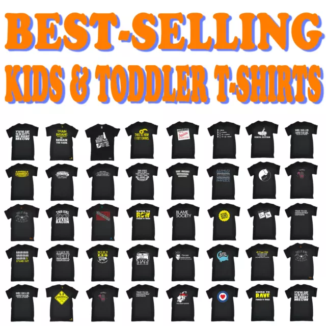 Kids Tshirt Funny Childrens Toddlers Tee Top T-Shirt SUPER VARIOUS DESIGNS BK33