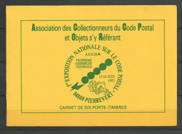 Timbres France Carnet Neuf 6 Porte Timbres Verts Code Postal Prix Depart 1,50 €