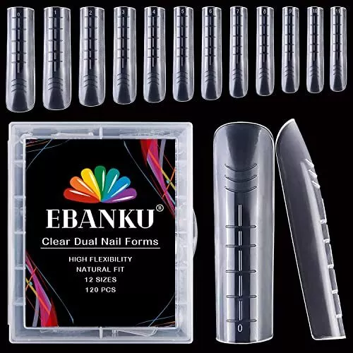 EBANKU 120 Pièces Faux Ongles Capsule Ongles AcryliqueNail d'extension Kit Na...