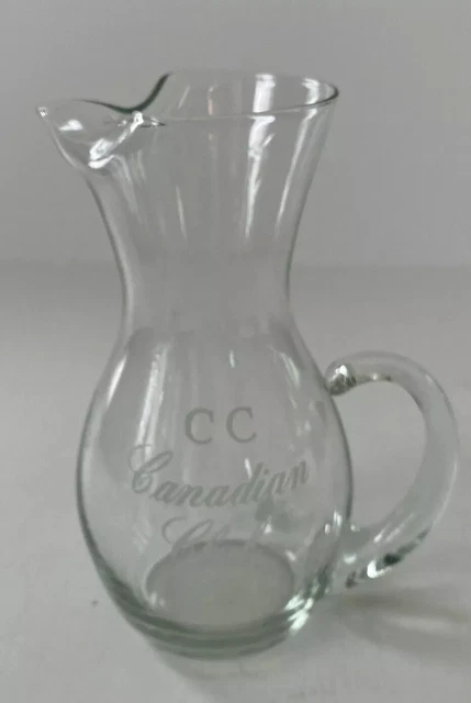 Canadian Club Whiskey Clear Glass 20oz CC Pub Pitcher