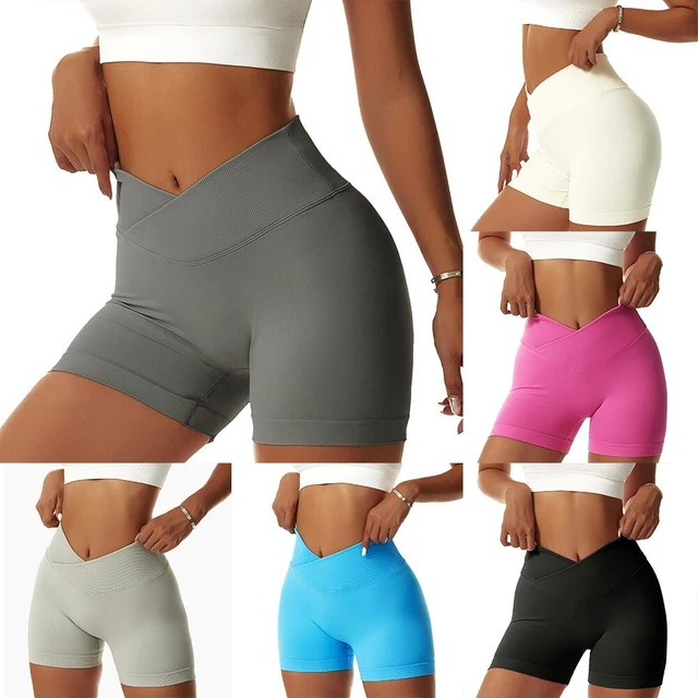 Pantaloncini Yoga Donna Aurgelmir A Vita Alta – Effetto Push Up, In Cotone E Nylon, Taglie XS-XXL