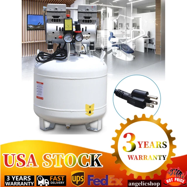 40L Dental Medical Air Compressor Silent   Oilless Air Compressor 115PSI