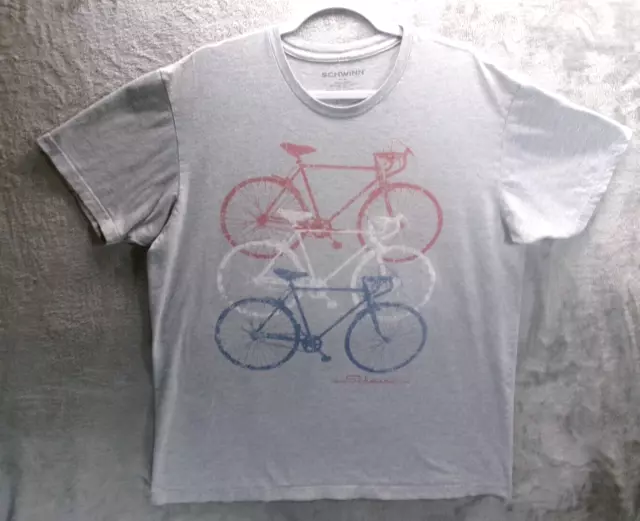 Schwinn Men's XL Graphic Tee Short Sleeve Graphic Red White and Blue Bikes