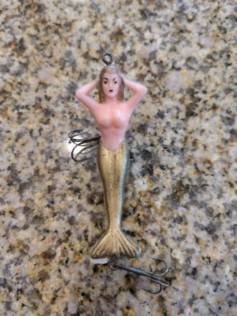 VINTAGE 1950'S STREAM Eze Virgin Mermaid Novelty Fishing Lure