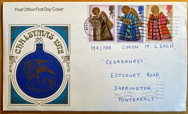 GB Christmas 1972 first day cover 19th October 1972