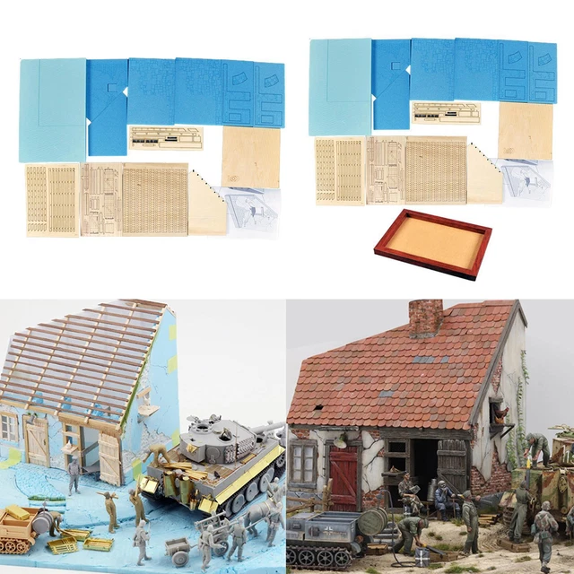 1/35 DIY Assembly Building Model Kits 3D Puzzles Parent Child Interaction Wooden Style B