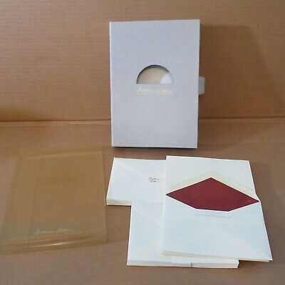 NOS Box 20 William Arthur-Crane Note Cards Envelopes Hand Lined Red 6.25" 4.5"
