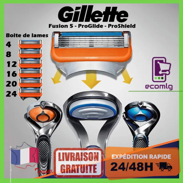 lames pour rasoir GILLETTE - Fusion 5 - Proglide - Proshield recharge