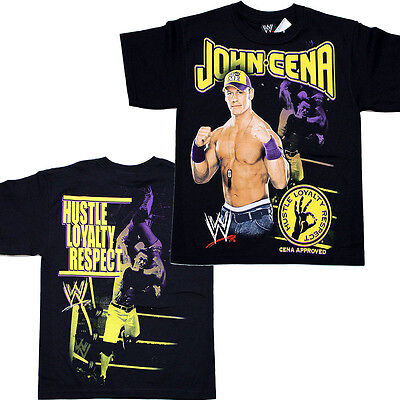 John Cena Shirt Youth Extra Large Bleu Noir catcheur WWE à Manches Longues Enfants Garçons 