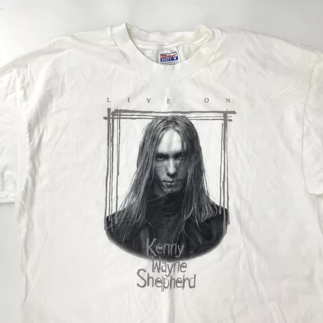 Vintage Kenny Wayne Shepherd Rock T Shirt White Live On XL Hanes