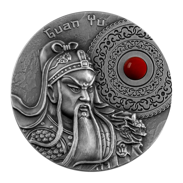 2021 Niue Chinese Tiger General GUAN YU 2oz Antiqued Silver Coin