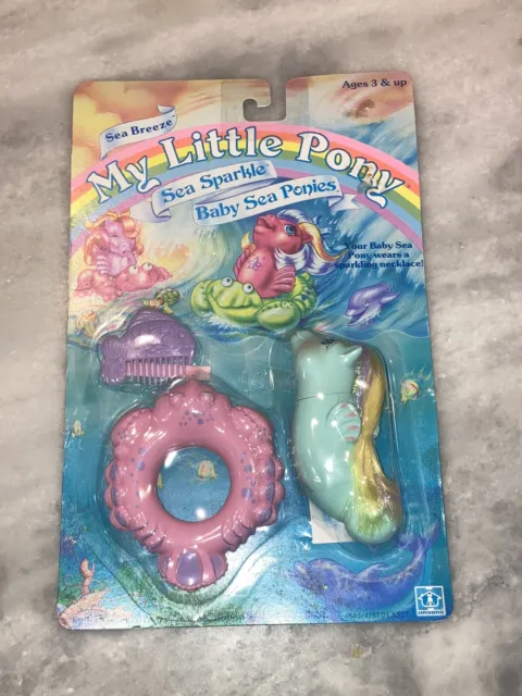 Vintage G1 My Little Pony Sea Sparkle Sea Breeze Baby Sea Ponies VHTF NEW MIP