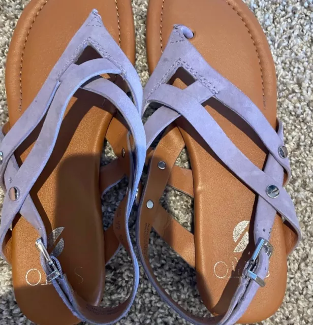 Sarto Franco Sarto Womens Gretchen Light Blue/Purple Suede Flat Sandals 6.5